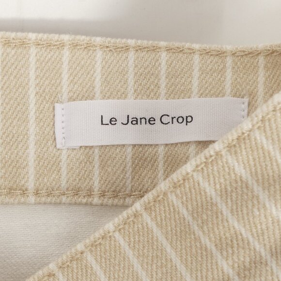 FRAME Le Jane Crop Tan‎ & White Stripe Denim Jeans Size 25 - Picture 10 of 11